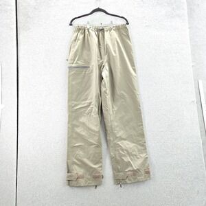 Zegna Sport Men Activewear Pants M Beige Nylon Rain Pants Cargo Zipper 30"